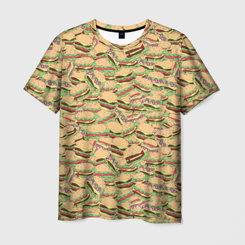Мужская футболка с принтом Гамбургеры (Hamburgers), вид спереди №1