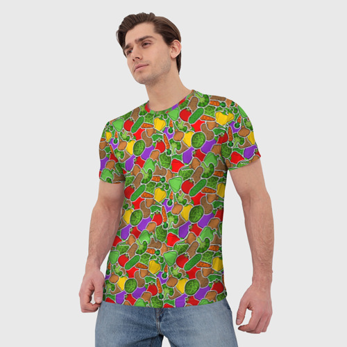 Мужская футболка 3D Овощи (ЗОЖ), цвет 3D печать - фото 3