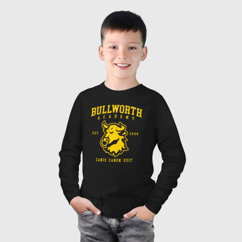 Детский лонгслив хлопок Bully Bullworth Academy, цвет черный - фото 3