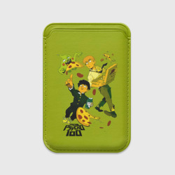 Картхолдер Magsafe магнитный Шигео, Ямочки и Рэйгэн налет на пиццу - Mob Psycho 100