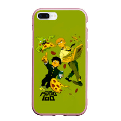 Чехол для iPhone 7Plus/8 Plus матовый Шигео, Ямочки и Рэйгэн налет на пиццу - Mob Psycho 100