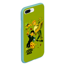 Чехол для iPhone 7Plus/8 Plus матовый Шигео, Ямочки и Рэйгэн налет на пиццу - Mob Psycho 100 - фото 2