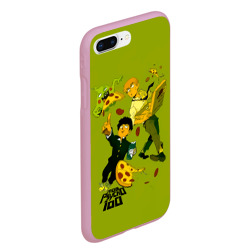 Чехол для iPhone 7Plus/8 Plus матовый Шигео, Ямочки и Рэйгэн налет на пиццу - Mob Psycho 100 - фото 2