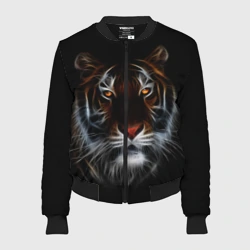 Женский бомбер 3D Тигр в Темноте Глаза Зверя