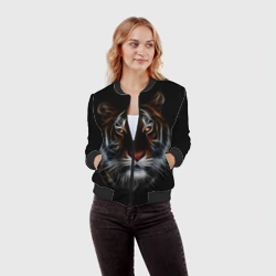 Женский бомбер 3D Тигр в Темноте Глаза Зверя - фото 2
