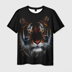 Мужская футболка 3D Тигр в Темноте Глаза Зверя