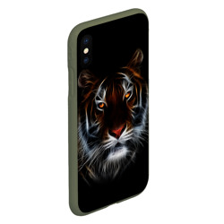 Чехол для iPhone XS Max матовый Тигр в Темноте Глаза Зверя - фото 2