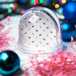 Игрушка Снежный шар Черно-белые собачки паттерн - фото 2