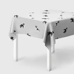 Скатерть 3D Черно-белые собачки паттерн