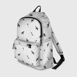 Рюкзак 3D Черно-белые собачки паттерн