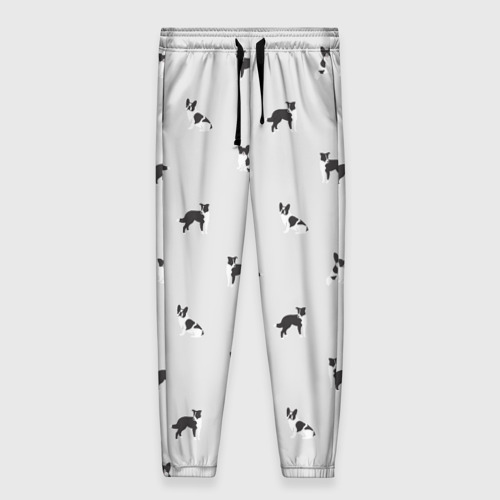 Женские брюки 3D Черно-белые собачки паттерн, цвет 3D печать