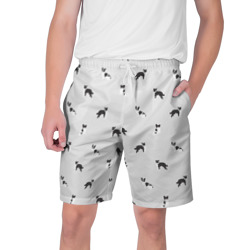Мужские шорты 3D Черно-белые собачки паттерн