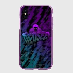 Чехол для iPhone XS Max матовый Watch dogs Ded Sec neon