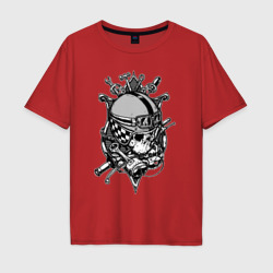 Мужская футболка хлопок Oversize Skull biker