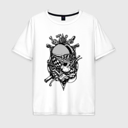 Мужская футболка хлопок Oversize Skull biker