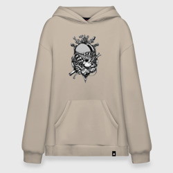 Худи SuperOversize хлопок Skull biker