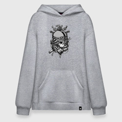 Худи SuperOversize хлопок Skull biker