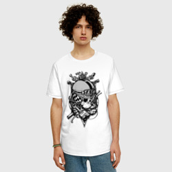 Мужская футболка хлопок Oversize Skull biker - фото 2