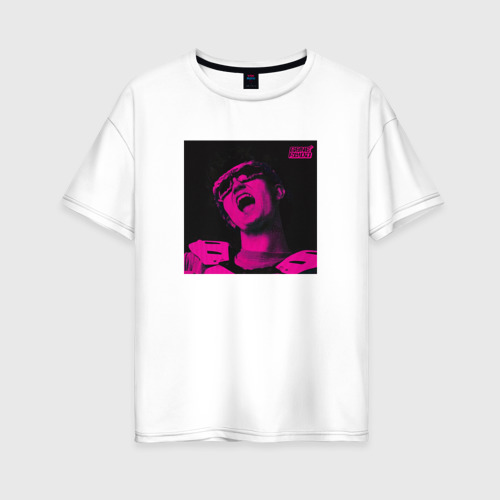 Женская футболка оверсайз из хлопка с принтом Gone.Fludd digital fantazy, вид спереди №1