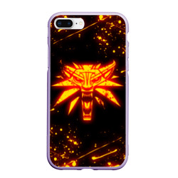 Чехол для iPhone 7Plus/8 Plus матовый The Witcher fire wolf logo огненный Ведьмак