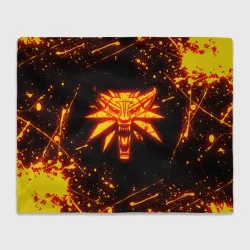Плед 3D The Witcher fire wolf logo огненный Ведьмак