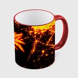 Кружка с полной запечаткой The Witcher fire wolf logo огненный Ведьмак