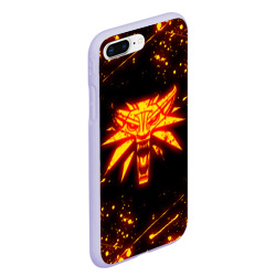 Чехол для iPhone 7Plus/8 Plus матовый The Witcher fire wolf logo огненный Ведьмак - фото 2