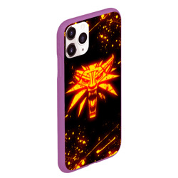Чехол для iPhone 11 Pro Max матовый The Witcher fire wolf logo огненный Ведьмак - фото 2