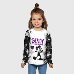Детский лонгслив 3D Heart bendy and the Ink machine - фото 2
