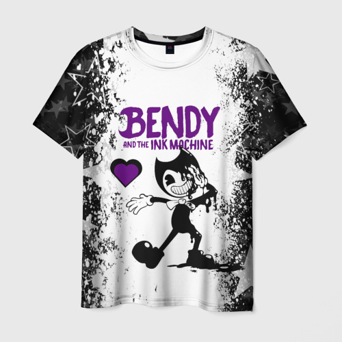 Мужская футболка 3D Heart bendy and the Ink machine, цвет 3D печать