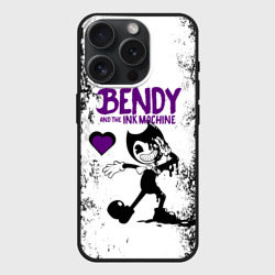 Чехол силиконовый для Apple iPhone 15 Pro матовый Heart bendy and the Ink machine