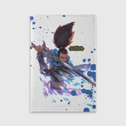 Обложка для паспорта матовая кожа Yasuo league of Legends, брызги красок