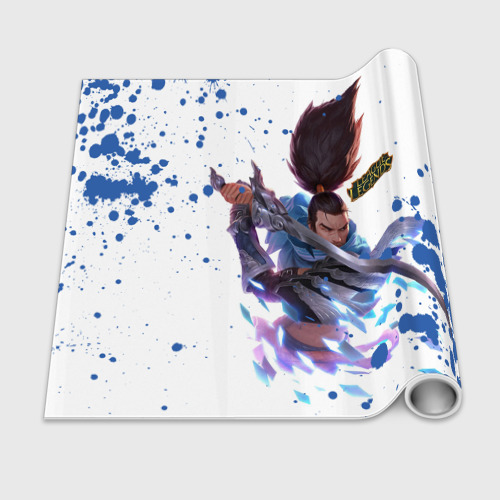 Бумага для упаковки 3D Yasuo league of Legends, брызги красок - фото 2
