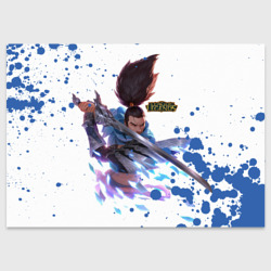 Поздравительная открытка Yasuo league of Legends, брызги красок