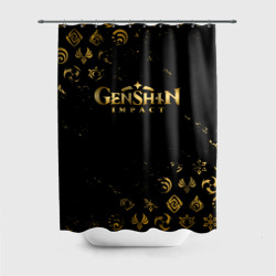 Штора 3D для ванной Golden symbol Genshin Impact