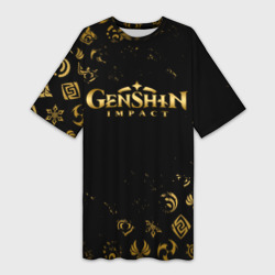 Платье-футболка 3D Golden symbol Genshin Impact