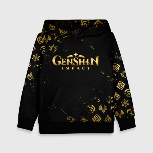 Детская толстовка 3D Golden symbol Genshin Impact, цвет черный