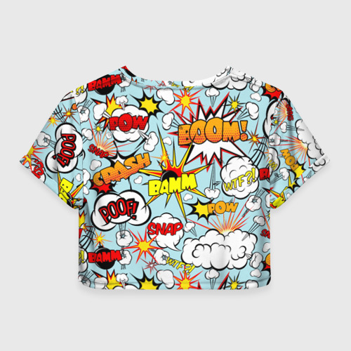 Женская футболка Crop-top 3D Boom - pop-art explosion pattern, цвет 3D печать - фото 2