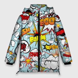 Женская зимняя куртка Oversize Boom - pop-art explosion pattern