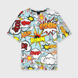 Женская футболка oversize 3D Boom - pop-art explosion pattern