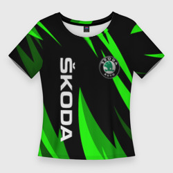 Женская футболка 3D Slim Skoda Логотип Узор