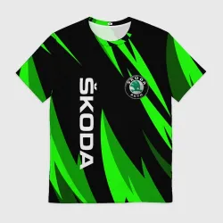 Мужская футболка 3D Skoda Логотип Узор