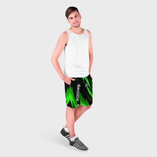 Мужские шорты 3D Skoda Логотип Узор, цвет 3D печать - фото 3