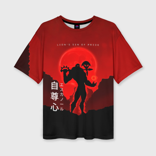 Женская футболка oversize 3D Lion's sin of pride - Nanatsu no Taizai, цвет 3D печать