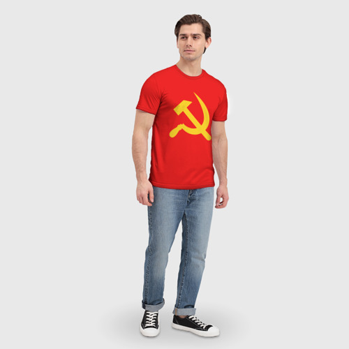 Мужская футболка 3D Красный Советский союз, цвет 3D печать - фото 5