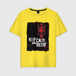 Женская футболка хлопок Oversize Watch dogs legion knight anarchy mask