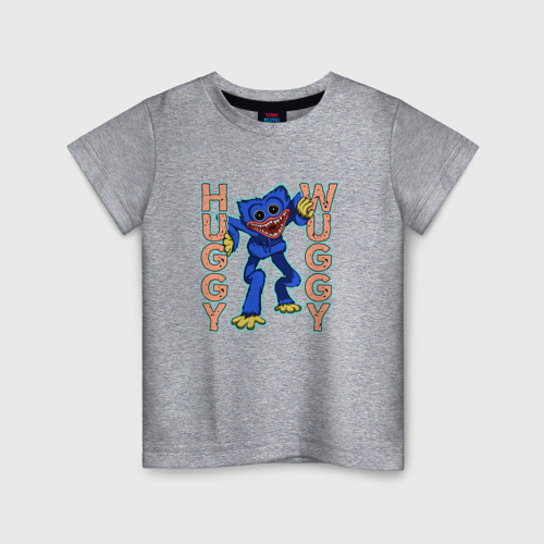 Детская футболка хлопок Huggy Wuggy Poppy 02, цвет меланж