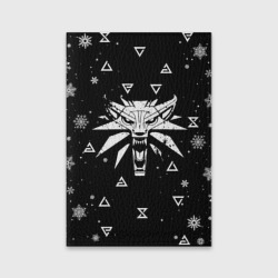 Обложка для паспорта матовая кожа Чёрный свитер Ведьмак новогодний