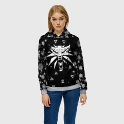 Женская толстовка 3D Чёрный свитер Ведьмак новогодний - фото 2