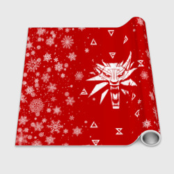 Бумага с принтом Красный свитер Ведьмак новогодний для любого человека, вид спереди №2. Цвет основы: белый